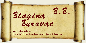 Blagina Burovac vizit kartica